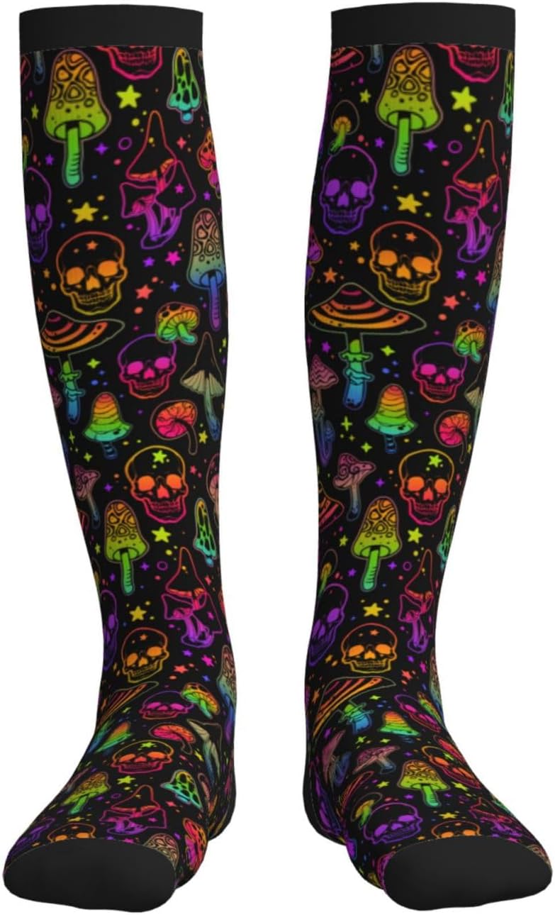 Figtihw Tie Dye Compression Socks Knee High Support Socks For Women Men Running Athletic Hiking - Image 3